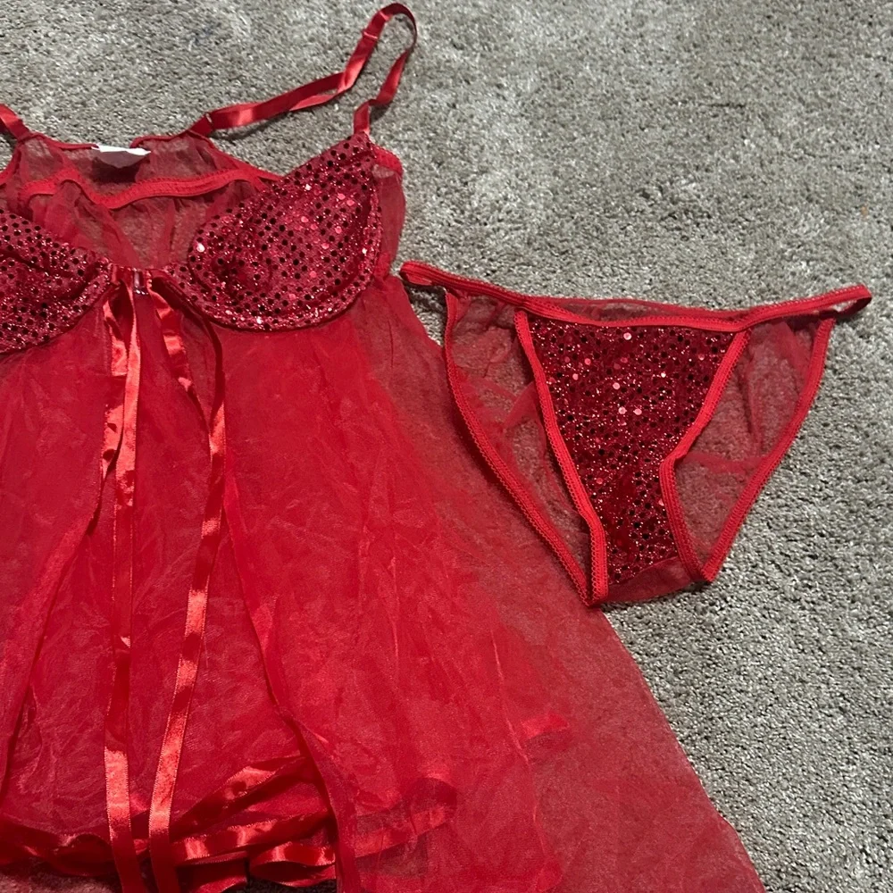 Fredericks of Hollywood Sequin Lingerie Set